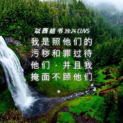 Picture 04 - 以 西 结 书 39:24 CUVS - 我 是 照 他 们 的 污 秽 和 罪 过 待 - Bible Verse Picture