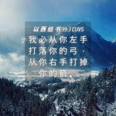Picture 04 - 以 西 结 书 39:3 CUVS - 我 必 从 你 左 手 打 落 你 的 弓 ， - Bible Verse Picture