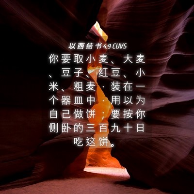 Picture 04 - 以 西 结 书 4:9 CUVS - 你 要 取 小 麦 、 大 麦 、 豆 子 、 - Bible Verse Picture