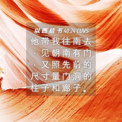 Picture 04 - 以 西 结 书 40:24 CUVS - 他 带 我 往 南 去 ， 见 朝 南 有 门 - Bible Verse Picture