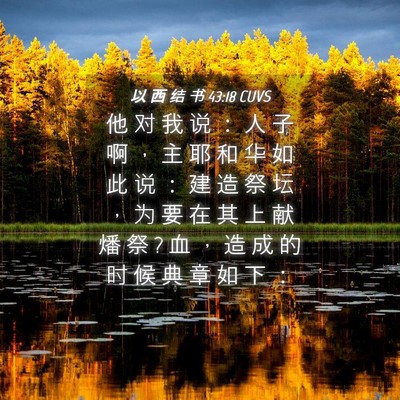 Picture 04 - 以 西 结 书 43:18 CUVS - 他 对 我 说 ： 人 子 啊 ， 主 耶 和 - Bible Verse Picture