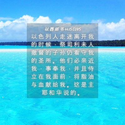 Picture 04 - 以 西 结 书 44:15 CUVS - 以 色 列 人 走 迷 离 开 我 的 时 候 - Bible Verse Picture