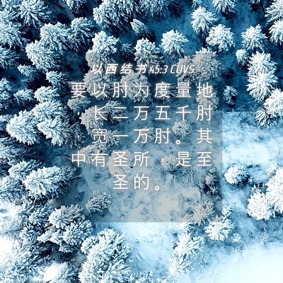 Picture 04 - 以 西 结 书 45:3 CUVS - 要 以 肘 为 度 量 地 ， 长 二 万 五 - Bible Verse Picture