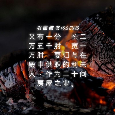 Picture 04 - 以 西 结 书 45:5 CUVS - 又 有 一 分 ， 长 二 万 五 千 肘 ， - Bible Verse Picture