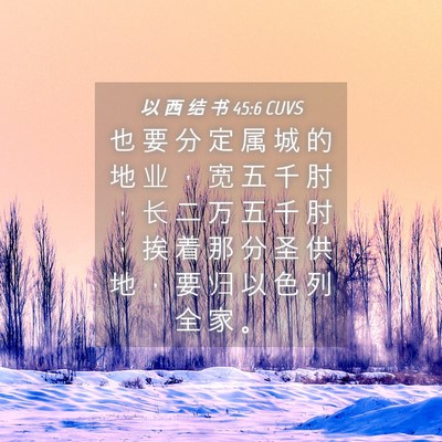 Picture 04 - 以 西 结 书 45:6 CUVS - 也 要 分 定 属 城 的 地 业 ， 宽 五 - Bible Verse Picture