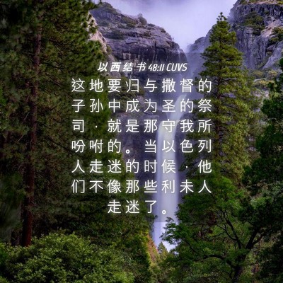 Picture 04 - 以 西 结 书 48:11 CUVS - 这 地 要 归 与 撒 督 的 子 孙 中 成 - Bible Verse Picture