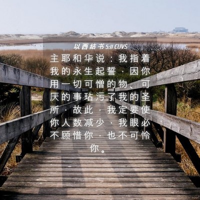 Picture 04 - 以 西 结 书 5:11 CUVS - 主 耶 和 华 说 ： 我 指 着 我 的 永 - Bible Verse Picture