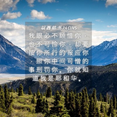 Picture 04 - 以 西 结 书 7:4 CUVS - 我 眼 必 不 顾 惜 你 ， 也 不 可 怜 - Bible Verse Picture
