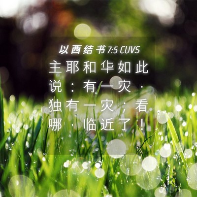 Picture 04 - 以 西 结 书 7:5 CUVS - 主 耶 和 华 如 此 说 ： 有 一 灾 ， - Bible Verse Picture