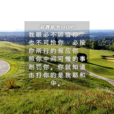 Picture 04 - 以 西 结 书 7:9 CUVS - 我 眼 必 不 顾 惜 你 ， 也 不 可 怜 - Bible Verse Picture