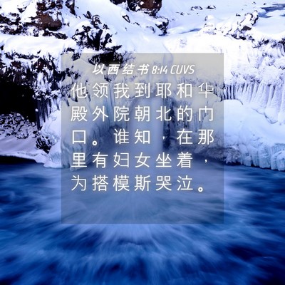 Picture 04 - 以 西 结 书 8:14 CUVS - 他 领 我 到 耶 和 华 殿 外 院 朝 北 - Bible Verse Picture