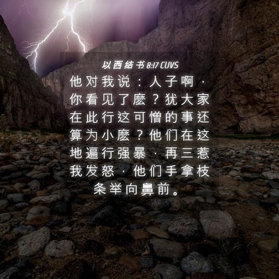 Picture 04 - 以 西 结 书 8:17 CUVS - 他 对 我 说 ： 人 子 啊 ， 你 看 见 - Bible Verse Picture