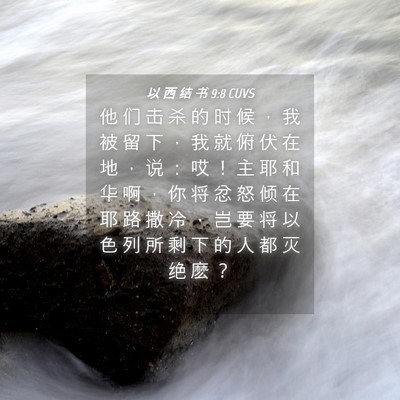 Picture 04 - 以 西 结 书 9:8 CUVS - 他 们 击 杀 的 时 候 ， 我 被 留 下 - Bible Verse Picture