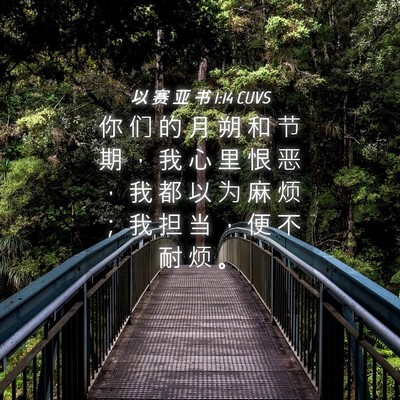 Picture 04 - 以 赛 亚 书 1:14 CUVS - 你 们 的 月 朔 和 节 期 ， 我 心 里 - Bible Verse Picture