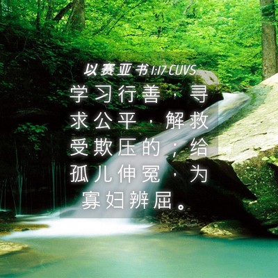 Picture 04 - 以 赛 亚 书 1:17 CUVS - 学 习 行 善 ， 寻 求 公 平 ， 解 救 - Bible Verse Picture