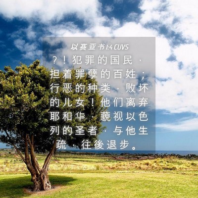 Picture 04 - 以 赛 亚 书 1:4 CUVS - ? ！ 犯 罪 的 国 民 ， 担 着 罪 孽 的 - Bible Verse Picture
