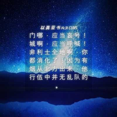 Picture 04 - 以 赛 亚 书 14:31 CUVS - 门 哪 ， 应 当 哀 号 ！ 城 啊 ， 应 - Bible Verse Picture