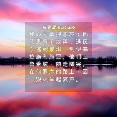 Picture 04 - 以 赛 亚 书 15:5 CUVS - 我 心 为 摩 押 悲 哀 ； 他 的 贵 胄 - Bible Verse Picture