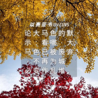 Picture 04 - 以 赛 亚 书 17:1 CUVS - 论 大 马 色 的 默 示 ： 看 哪 ， 大 - Bible Verse Picture