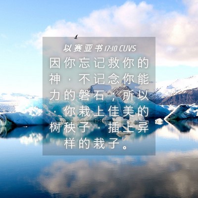 Picture 04 - 以 赛 亚 书 17:10 CUVS - 因 你 忘 记 救 你 的 神 ， 不 记 念 - Bible Verse Picture