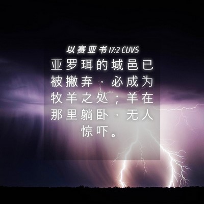 Picture 04 - 以 赛 亚 书 17:2 CUVS - 亚 罗 珥 的 城 邑 已 被 撇 弃 ， 必 - Bible Verse Picture