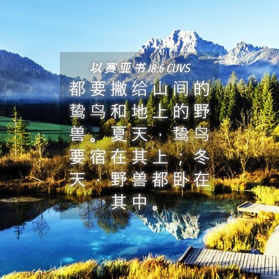 Picture 04 - 以 赛 亚 书 18:6 CUVS - 都 要 撇 给 山 间 的 鸷 鸟 和 地 上 - Bible Verse Picture