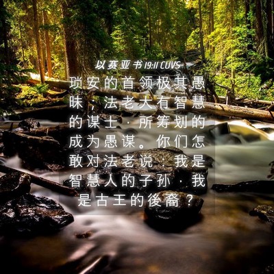 Picture 04 - 以 赛 亚 书 19:11 CUVS - 琐 安 的 首 领 极 其 愚 昧 ； 法 老 - Bible Verse Picture