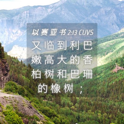 Picture 04 - 以 赛 亚 书 2:13 CUVS - 又 临 到 利 巴 嫩 高 大 的 香 柏 树 - Bible Verse Picture