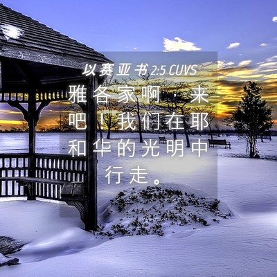 Picture 04 - 以 赛 亚 书 2:5 CUVS - 雅 各 家 啊 ， 来 吧 ！ 我 们 在 耶 - Bible Verse Picture