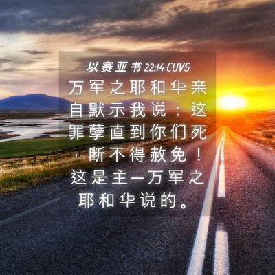 Picture 04 - 以 赛 亚 书 22:14 CUVS - 万 军 之 耶 和 华 亲 自 默 示 我 说 - Bible Verse Picture