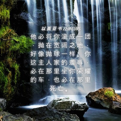 Picture 04 - 以 赛 亚 书 22:18 CUVS - 他 必 将 你 滚 成 一 团 ， 抛 在 宽 - Bible Verse Picture
