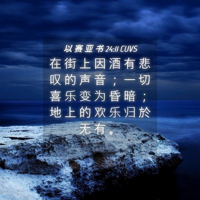 Picture 04 - 以 赛 亚 书 24:11 CUVS - 在 街 上 因 酒 有 悲 叹 的 声 音 ； - Bible Verse Picture
