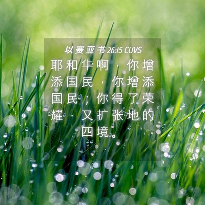 Picture 04 - 以 赛 亚 书 26:15 CUVS - 耶 和 华 啊 ， 你 增 添 国 民 ， 你 - Bible Verse Picture
