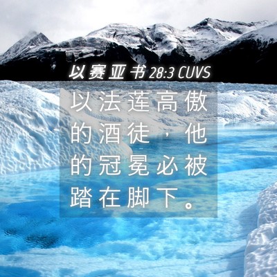 Picture 04 - 以 赛 亚 书 28:3 CUVS - 以 法 莲 高 傲 的 酒 徒 ， 他 的 冠 - Bible Verse Picture