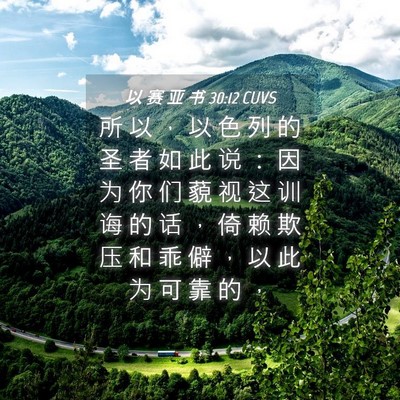 Picture 04 - 以 赛 亚 书 30:12 CUVS - 所 以 ， 以 色 列 的 圣 者 如 此 说 - Bible Verse Picture