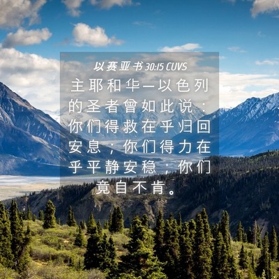 Picture 04 - 以 赛 亚 书 30:15 CUVS - 主 耶 和 华 ─ 以 色 列 的 圣 者 曾 - Bible Verse Picture