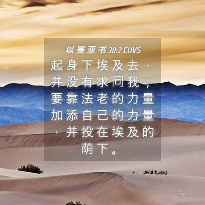 Picture 04 - 以 赛 亚 书 30:2 CUVS - 起 身 下 埃 及 去 ， 并 没 有 求 问 - Bible Verse Picture
