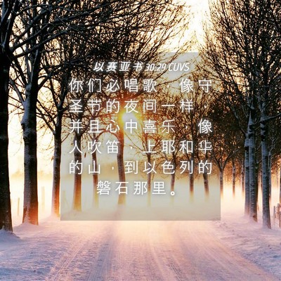 Picture 04 - 以 赛 亚 书 30:29 CUVS - 你 们 必 唱 歌 ， 像 守 圣 节 的 夜 - Bible Verse Picture