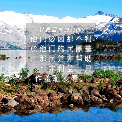 Picture 04 - 以 赛 亚 书 30:5 CUVS - 他 们 必 因 那 不 利 於 他 们 的 民 - Bible Verse Picture
