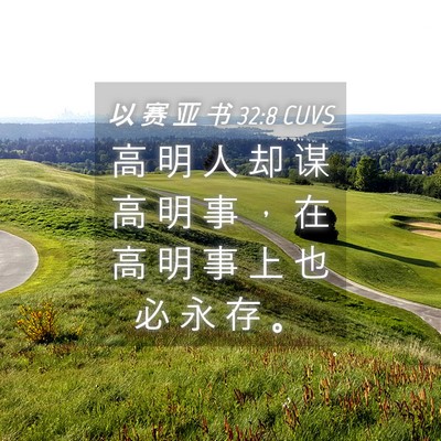 Picture 04 - 以 赛 亚 书 32:8 CUVS - 高 明 人 却 谋 高 明 事 ， 在 高 明 - Bible Verse Picture