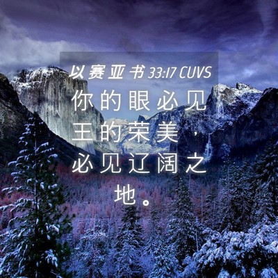 Picture 04 - 以 赛 亚 书 33:17 CUVS - 你 的 眼 必 见 王 的 荣 美 ， 必 见 - Bible Verse Picture