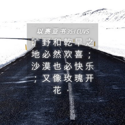 Picture 04 - 以 赛 亚 书 35:1 CUVS - 旷 野 和 乾 旱 之 地 必 然 欢 喜 ； - Bible Verse Picture