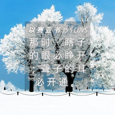 Picture 04 - 以 赛 亚 书 35:5 CUVS - 那 时 ， 瞎 子 的 眼 必 睁 开 ； 聋 - Bible Verse Picture