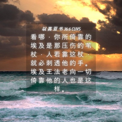 Picture 04 - 以 赛 亚 书 36:6 CUVS - 看 哪 ， 你 所 倚 靠 的 埃 及 是 那 - Bible Verse Picture
