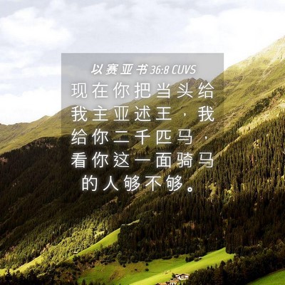 Picture 04 - 以 赛 亚 书 36:8 CUVS - 现 在 你 把 当 头 给 我 主 亚 述 王 - Bible Verse Picture