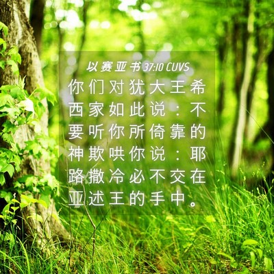 Picture 04 - 以 赛 亚 书 37:10 CUVS - 你 们 对 犹 大 王 希 西 家 如 此 说 - Bible Verse Picture