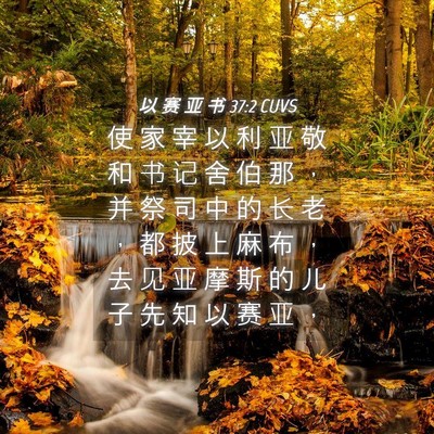 Picture 04 - 以 赛 亚 书 37:2 CUVS - 使 家 宰 以 利 亚 敬 和 书 记 舍 伯 - Bible Verse Picture