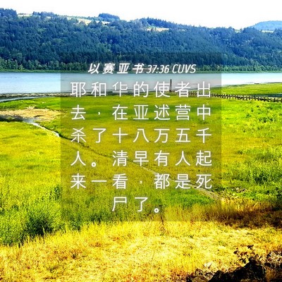 Picture 04 - 以 赛 亚 书 37:36 CUVS - 耶 和 华 的 使 者 出 去 ， 在 亚 述 - Bible Verse Picture