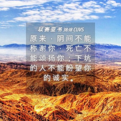 Picture 04 - 以 赛 亚 书 38:18 CUVS - 原 来 ， 阴 间 不 能 称 谢 你 ， 死 - Bible Verse Picture