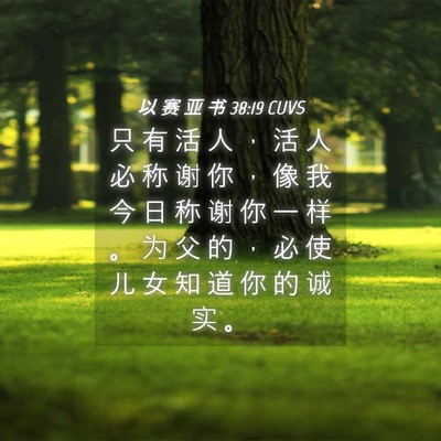 Picture 04 - 以 赛 亚 书 38:19 CUVS - 只 有 活 人 ， 活 人 必 称 谢 你 ， - Bible Verse Picture